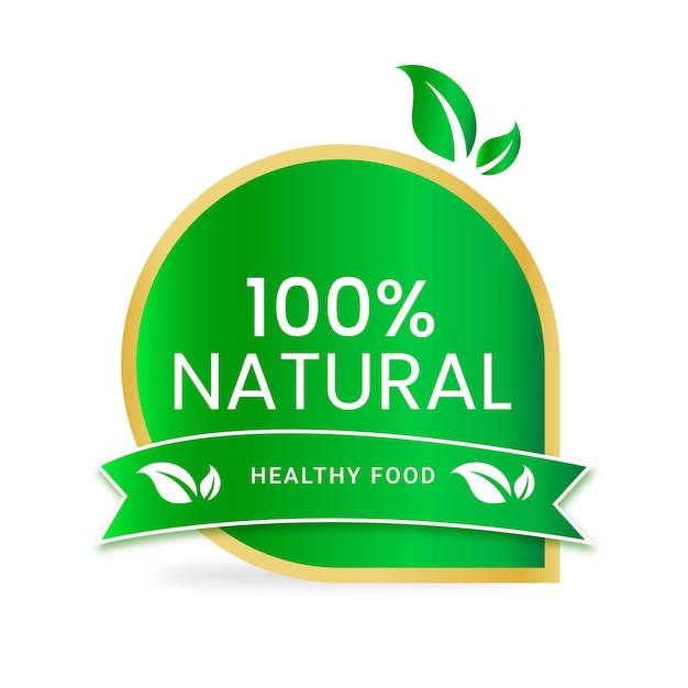 100 Percent Natural Healthy Food Label