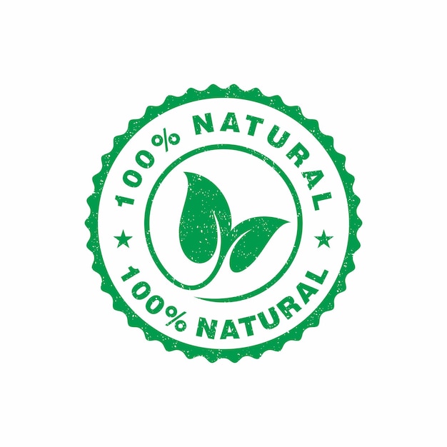 100 percent natural label sticker badge Vector