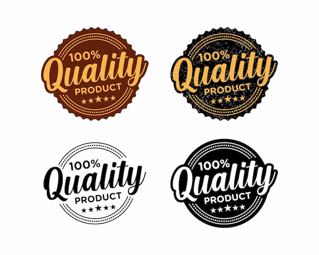 100 percent quality label sticker badge Vector