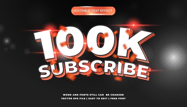 100 subscriber editable text effect