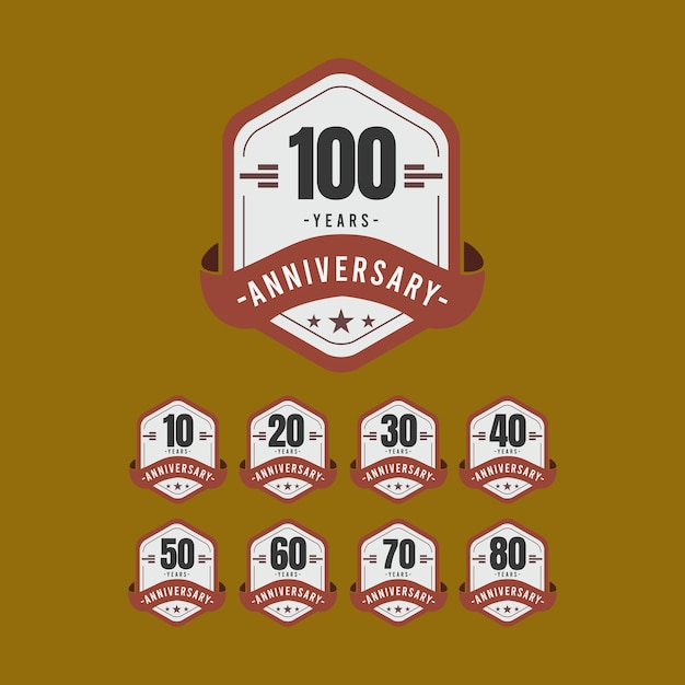 100 Th Anniversary Celebrations Gold Black White Template Illustration