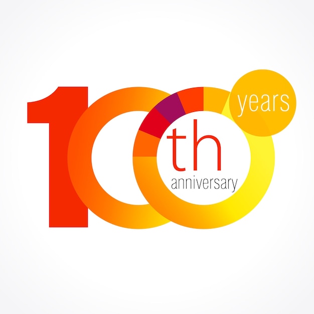 100 th anniversary number. 100 or 10 years old creative congrats. Congratulation logo concept.