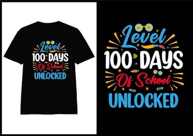 100 th day school typography t shirt design, t-shirt 100 days of school