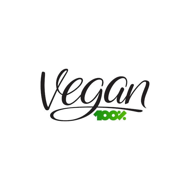 100% Vegan inscription. HandLettering vector quote