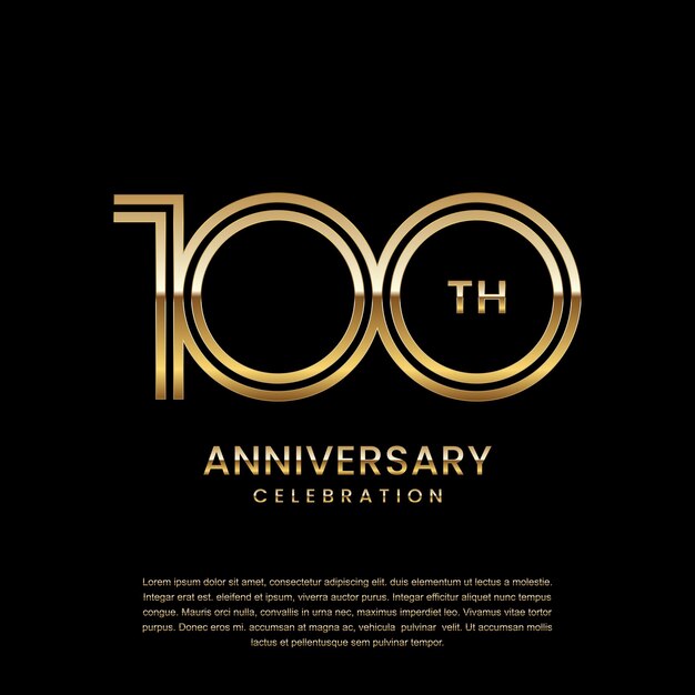 100 year anniversary Anniversary logo with double line concept design Line Art vector Design