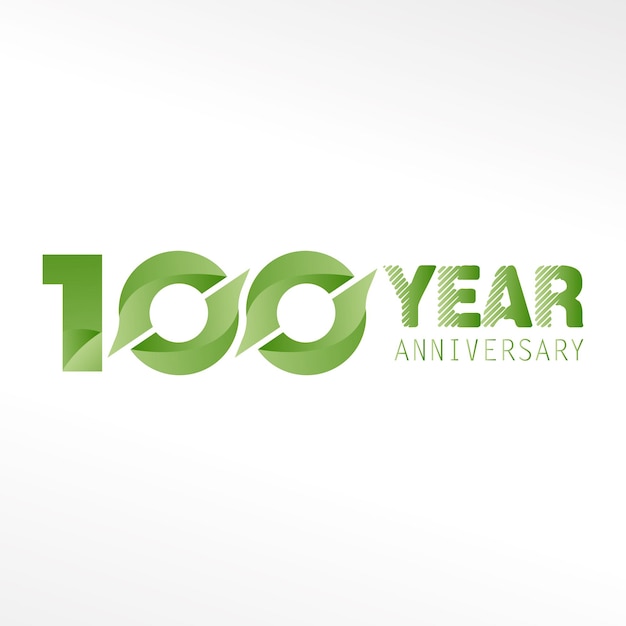 100 Year Anniversary Logo Vector Template Design Illustration White Color