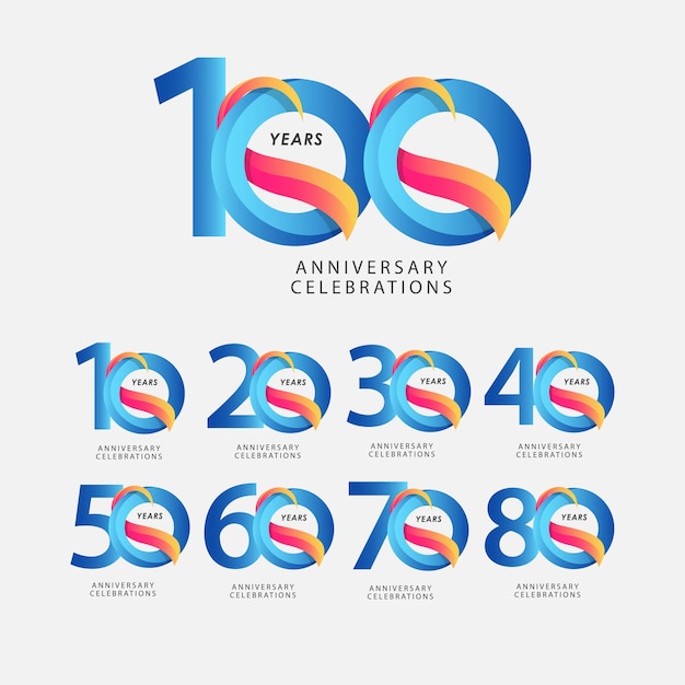 100 Years Anniversary Celebrations Blue Gradient  Template