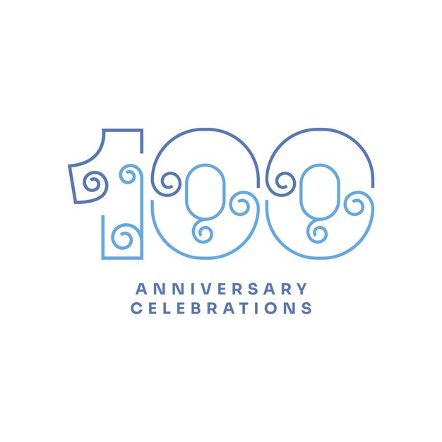 Vector 100 years anniversary celebrations logo concept