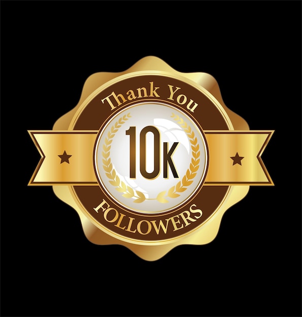 10000 followers illustration with thank you