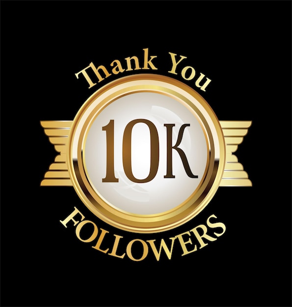 10000 followers illustration with thank you