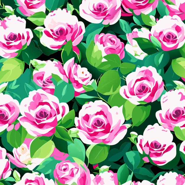 10000 small pink roses green leaves on a white background vector illustration