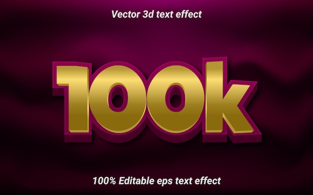 100k 3d premium text effect