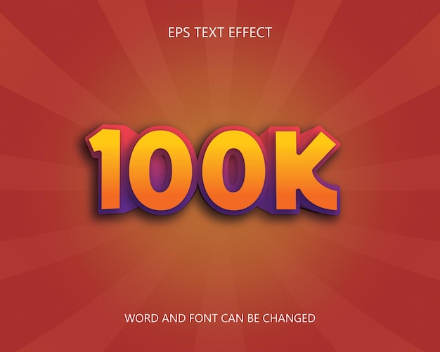 100k 3d text effect