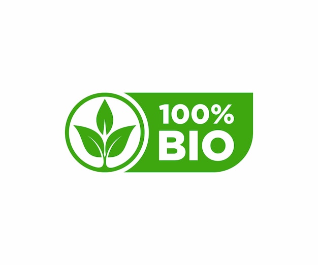 100percent bio label vector green, 100 percent bio stamp