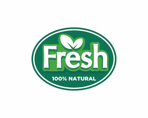 100percent fresh natural label sticker badge Vector