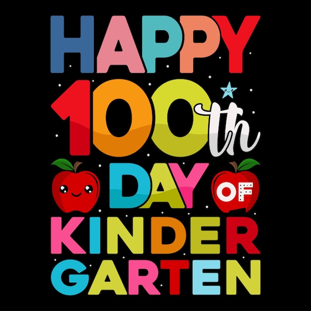 100th day of school colorful t-shirt design, kindergarten t-shirt.