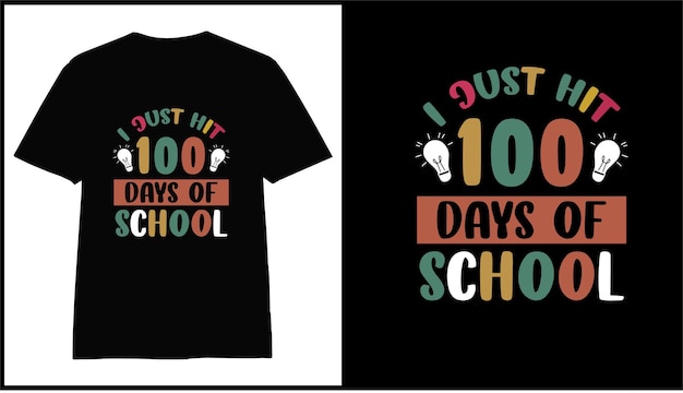 Vector 100th day of school  colorful t-shirt design vector for print on demand