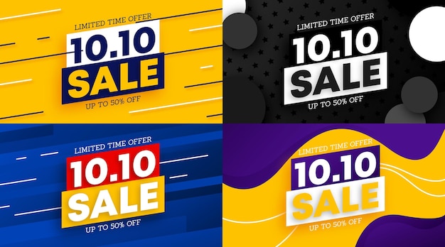 1010 Day sale flyer and web banner background illustration