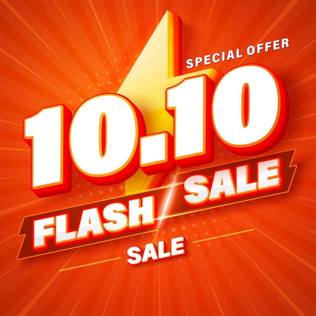 1010 Flash sale banner template design for web or social media