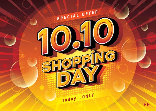 1010 Shopping Day Sale Banner Template design special offer discount Shopping banner template