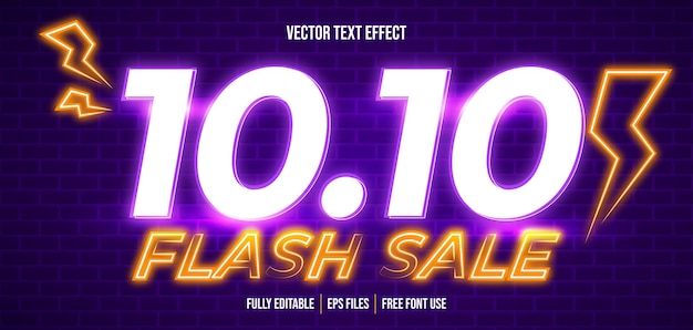 1010 super sale neon editable text effect