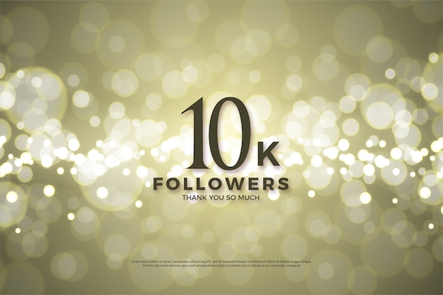 10k Followers or subscribers with black numbers on a luxury gold background.