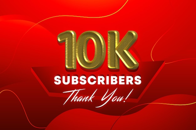 10K Subscribers Thank You Vector Illustration