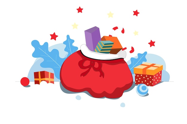 10Merry Christmas Gifts Flat Style Illustration