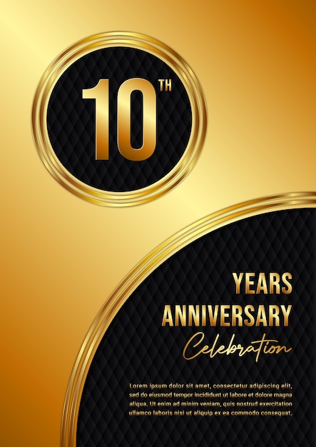 10th Anniversary Anniversary logo design with double line concept Vector Template