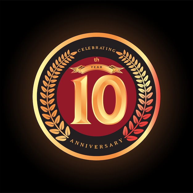 10th anniversary celebrating classic vector logo design