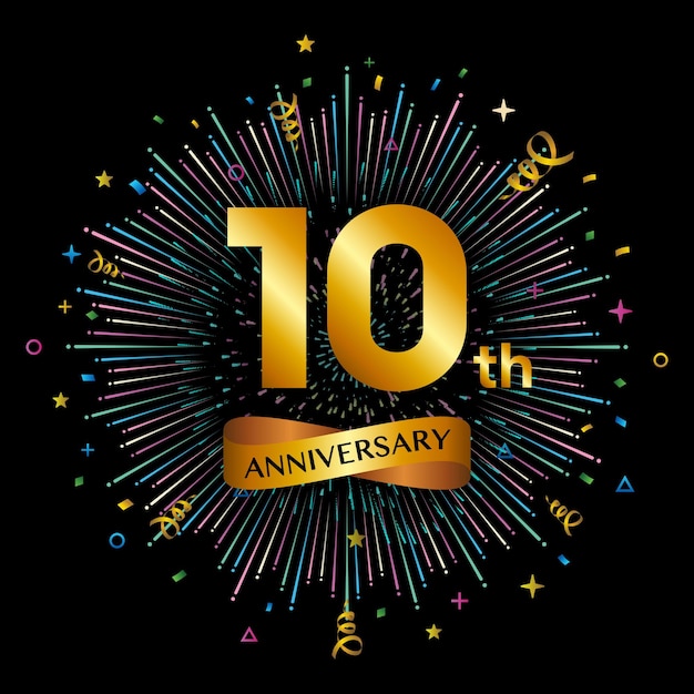 10th anniversary celebration logotype Golden anniversary celebration template design Vector illustrations