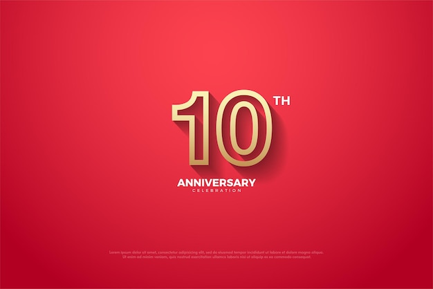 10th anniversary with brown bordered numbers illustration