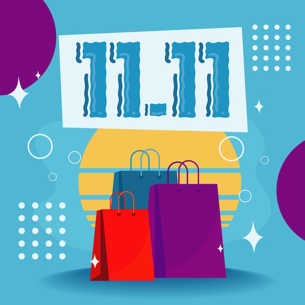 11 11 and shopping bags