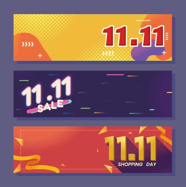 11 11 shopping day banners