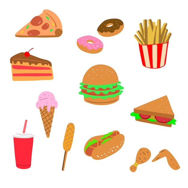 11 Fast Food Illustration Vector