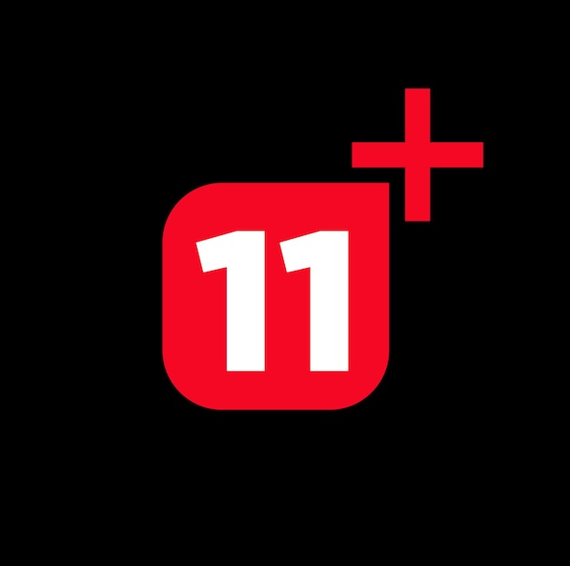 11 plus graphic vector icon 11 plus sign