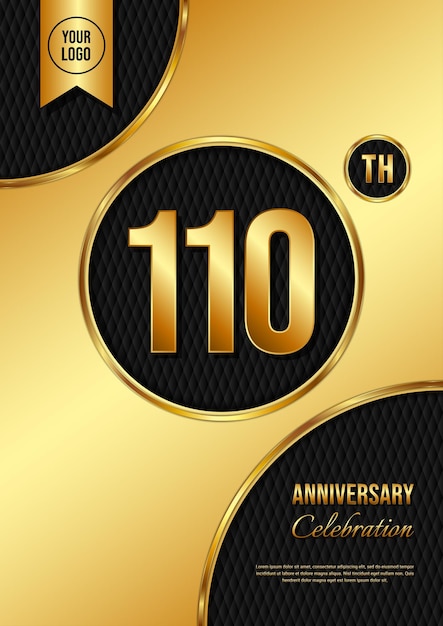 110th Anniversary Golden anniversary template design for birthday event Anniversary template