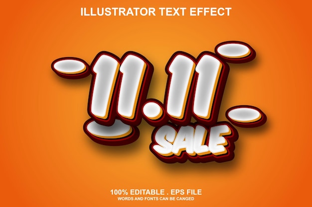 1111 sale text effect editable