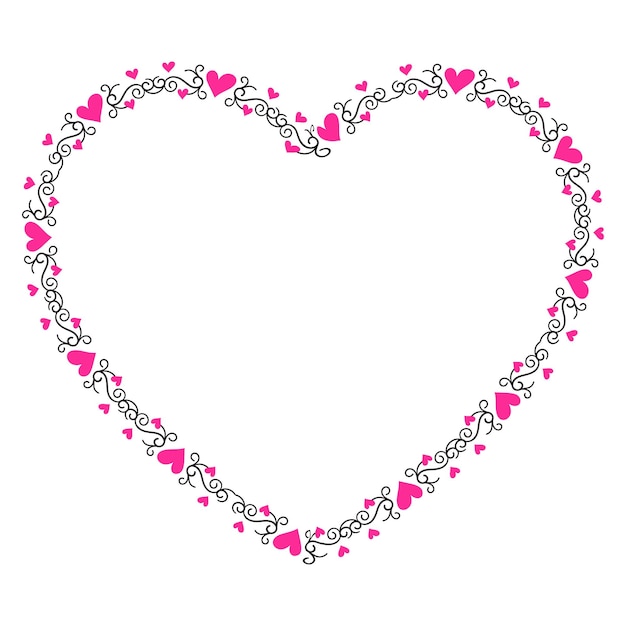 113 Hand drawn hearts border and frame design