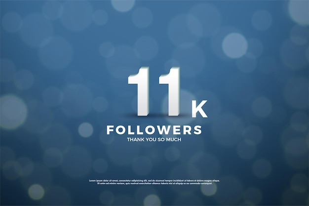 11k Followers with numbers and simple design