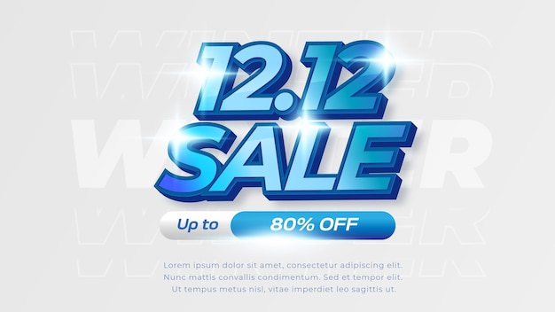 12 12 online shopping day sale banner or flyer design winter sale vector