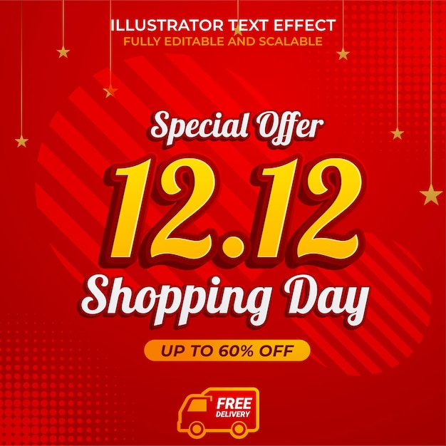 12.12 Online Shopping sale poster or flyer design