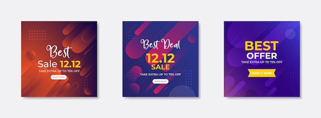 12 12 sale social media post promotion template