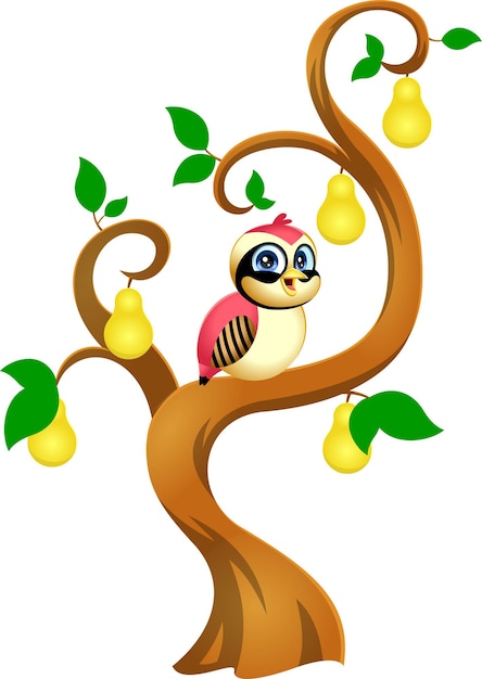 The 12 Days of Christmas - 1-St Day - A Partridge In A Pear Tree. Vector Hand Drawn Illustration