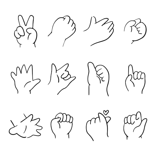 12 sets of baby hands vector illustration