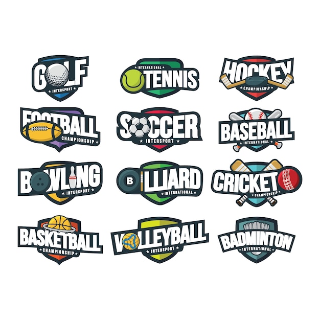 12 Sport logo vector illustration