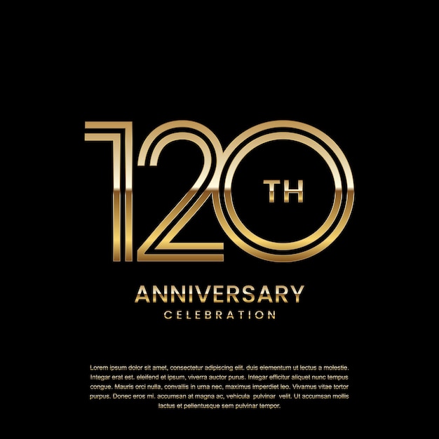 120 year anniversary Anniversary logo with double line concept design Line Art vector Design