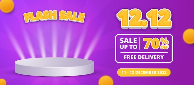 1212 Sale Banner Template With Podium