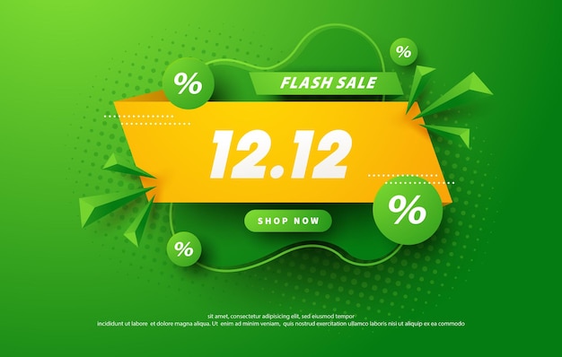 1212 sale poster and flyer design in bright green color