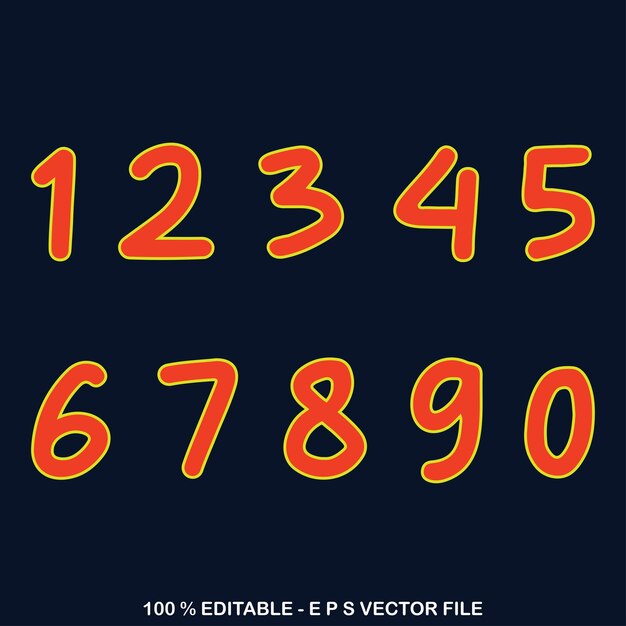 Vector 1234567890 numbers typography tshirt graphics vectors